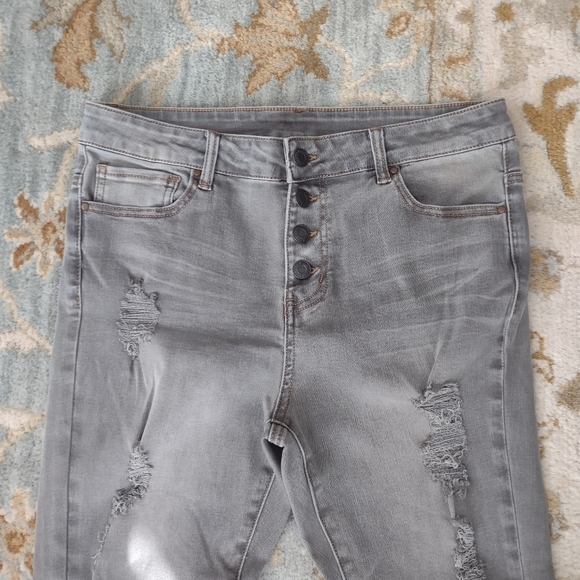 NWOT Grace&Lace Olive Gray Button Fly Jeans Size 12 - Picture 9 of 13